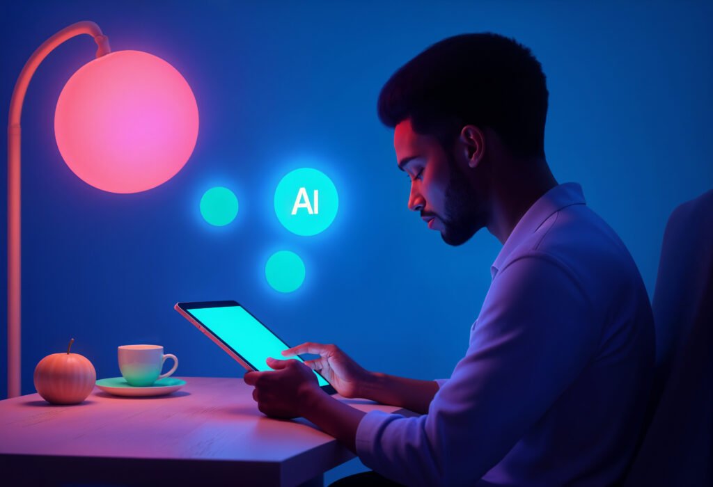 “AI-powered writing assistant illustrating content creation with Rytr AI”